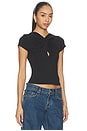 view 2 of 4 ФУТБОЛКА KEYHOLE TWIST SHORT SLEEVE TEE in Black