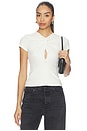 view 1 of 4 ФУТБОЛКА KEYHOLE TWIST SHORT SLEEVE TEE in Bone