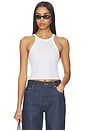view 1 of 6 Cropped Racer Tank in White