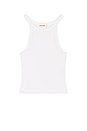 view 5 of 6 Cropped Racer Tank in White