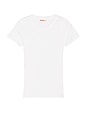 view 5 of 6 T-SHIRT V-NECK SLIM FIT TEE in White