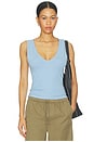view 1 of 6 V-neck Muscle Tank in Sky Blue