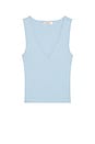 view 5 of 6 V-neck Muscle Tank in Sky Blue