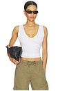 view 1 of 6 V-neck Muscle Tank in White