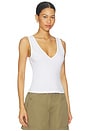 view 2 of 6 V-neck Muscle Tank in White