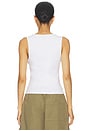 view 3 of 6 V-neck Muscle Tank in White