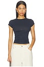 view 1 of 6 CAMISETA SLIM FIT COM GOLA REDONDA in Navy