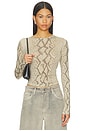 view 1 of 6 x Sophia Kelly Sheer Crew Neck Tee in Python