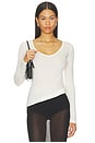 view 1 of 6 Sheer V-neck Tee in Vanilla
