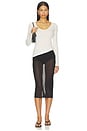view 5 of 6 Sheer V-neck Tee in Vanilla
