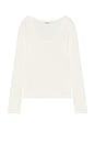view 6 of 6 Sheer V-neck Tee in Vanilla