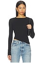 view 1 of 6 Sheer Crew Neck Tee in Black