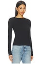 view 2 of 6 Sheer Crew Neck Tee in Black