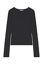 view 6 of 6 Sheer Crew Neck Tee in Black