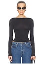 view 1 of 6 Open-back Long Sleeve Tee in Black