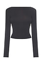 view 6 of 6 Open-back Long Sleeve Tee in Black