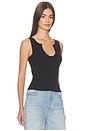 view 2 of 4 Deep U-neck Tank in Black