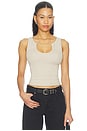 view 1 of 6 Deep U-neck Tank in Taupe