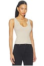 view 2 of 6 Deep U-neck Tank in Taupe