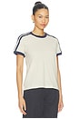 view 2 of 6 Ringer Tee in Bone & Navy