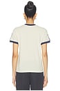 view 4 of 6 Ringer Tee in Bone & Navy