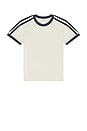 view 6 of 6 Ringer Tee in Bone & Navy