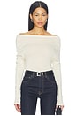 view 1 of 6 Off Shoulder Long Sleeve Tee in Cream