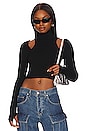 view 1 of 4 Vanessa Cut out Shoulder Cropped in Black