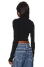 view 3 of 4 Vanessa Cut out Shoulder Cropped in Black