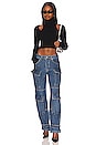 view 4 of 4 Vanessa Cut out Shoulder Cropped in Black