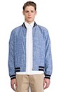 view 2 of 5 Chambray Varsity Jacket in Indigo