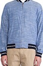 view 5 of 5 Chambray Varsity Jacket in Indigo