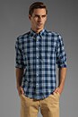 view 1 of 6 Indigo Madras E-Z OBD Shirt in Navy