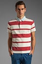 view 1 of 5 Awning Stripe Heavy Rugger Polo en Red/White in Red & White