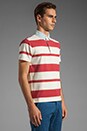 view 2 of 5 Awning Stripe Heavy Rugger Polo en Red/White in Red & White