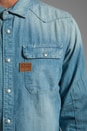 view 5 of 6 Construct Long Sleeve Denim Shirt in Light Aged
