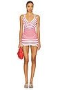 view 1 of 4 Mini Stripe Dress in White And Red