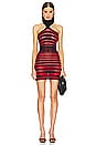 view 1 of 3 Halterneck Mini Dress in Red & Black