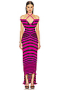 view 2 of 4 Moulded Dress in Fuchsia & Black