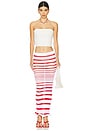 view 5 of 6 Maxi Stripe Skirt in White And Red