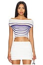 view 1 of 4 Stripe Top in White & Blue