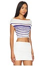 view 2 of 4 Stripe Top in White & Blue