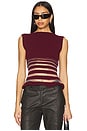 view 1 of 4 Half Stripe Top in Burgundy