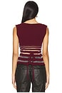 view 3 of 4 Half Stripe Top in Burgundy