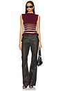 view 4 of 4 Half Stripe Top in Burgundy