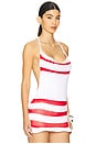view 2 of 4 Adjustable Viscose Top in White And Red