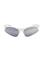 view 1 of 3 Geometrical Sunglasses in White & Silver