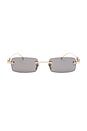 view 1 of 3 Rectangular Sunglasses in Shiny Endura Gold