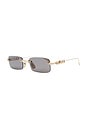 view 2 of 3 Rectangular Sunglasses in Shiny Endura Gold
