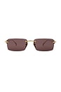 view 1 of 3 Rectangular Sunglasses in Gold & Grey